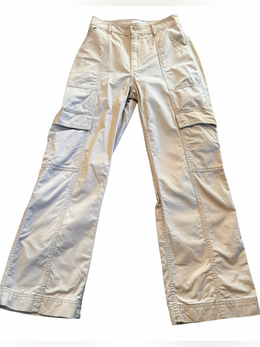 Abercrombie & Fitch Beige High Rise Wide Leg Cargo Pants 26/2 Short
